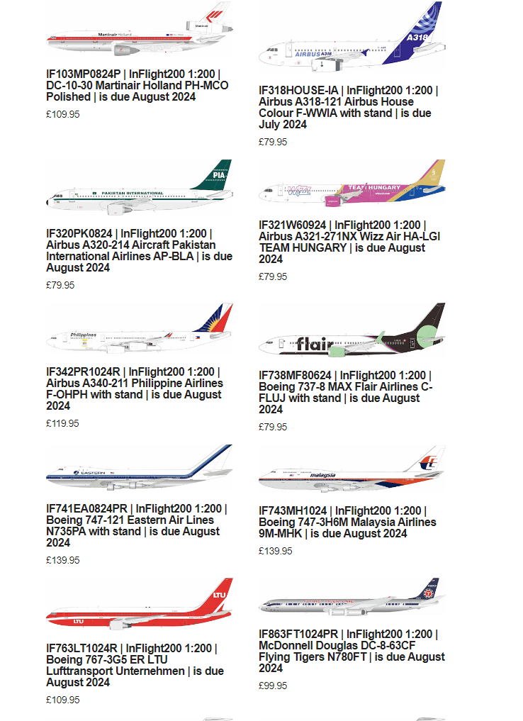  1:200 inflight, gemini jets 프리오더, 1:400 phoenix 대한항공 B787-10 HL8515 프리오더