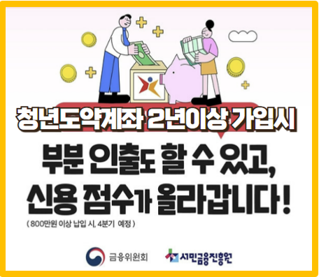  청년도약계좌 2년 이상 가입 시 부분인출 가능 및 신용점수 가점 부여