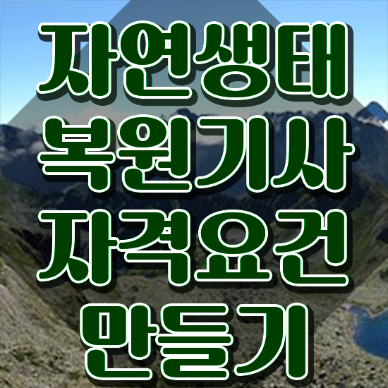  자연생태복원기사 시험응시조건 온라인으로 4달만에 끝낸 후기