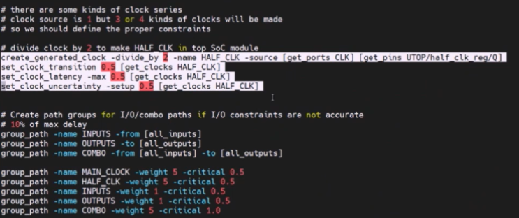  design compiler, constarint script 실습