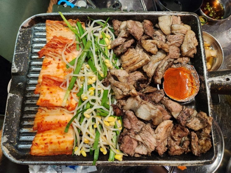  [ 당산 ] 당산끝집 : 참나무 직화 삼겹살 맛집 | 퇴근하고 들리기 좋은 고깃집 | 김치도 맛있어요~