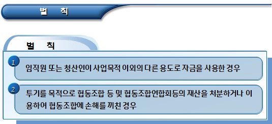 사회적협동조합 등에 대한 벌칙 사회적협동조합 등에 대한 벌칙