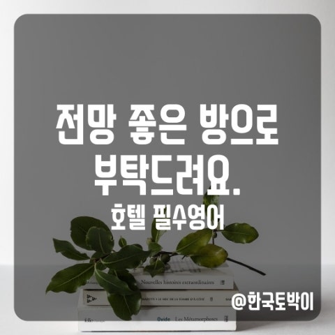  호텔 영어 - 전망 좋은 방으로 주세요 영어로 (view)