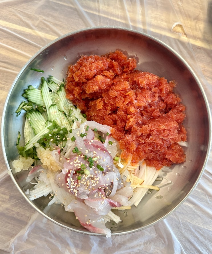  부산 재송동 센텀 해성회수산 시원한 매콤새콤 물회 맛집