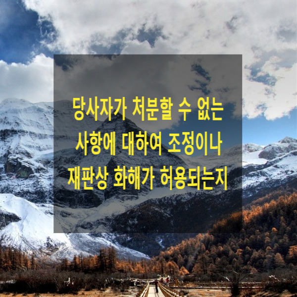  당사자가 처분할 수 없는 사항에 대하여 조정이나 재판상 화해가 허용되는지(말소회복등기, 승낙의무)