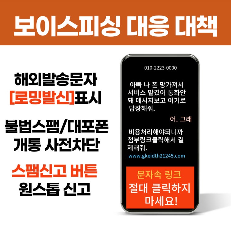  해외발송문자- 로밍발신표시 - 보이스피싱 대응 대책