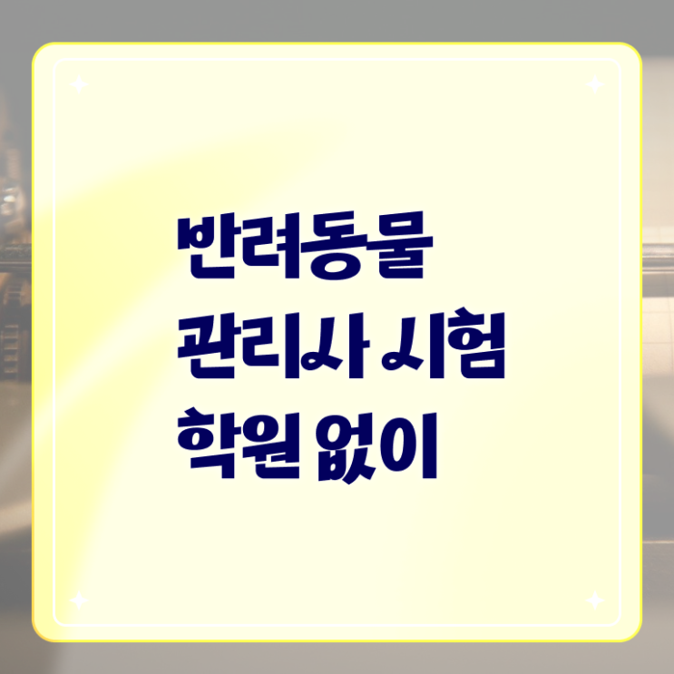 반려동물행사 , 반려동물관리사 자격증 합격한 비법 알아볼까요