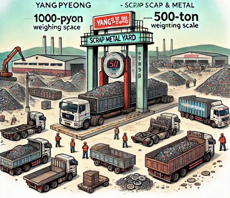  1000평이상 넓은 처리공간 확보하고 있는 양평군고물상 명성철재·고물 <50톤저울 계근가능>