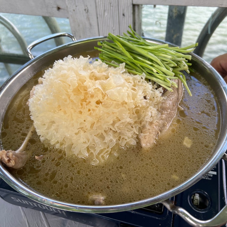  거제도 애견동반식당 호반의 별장 오리백숙 맛집