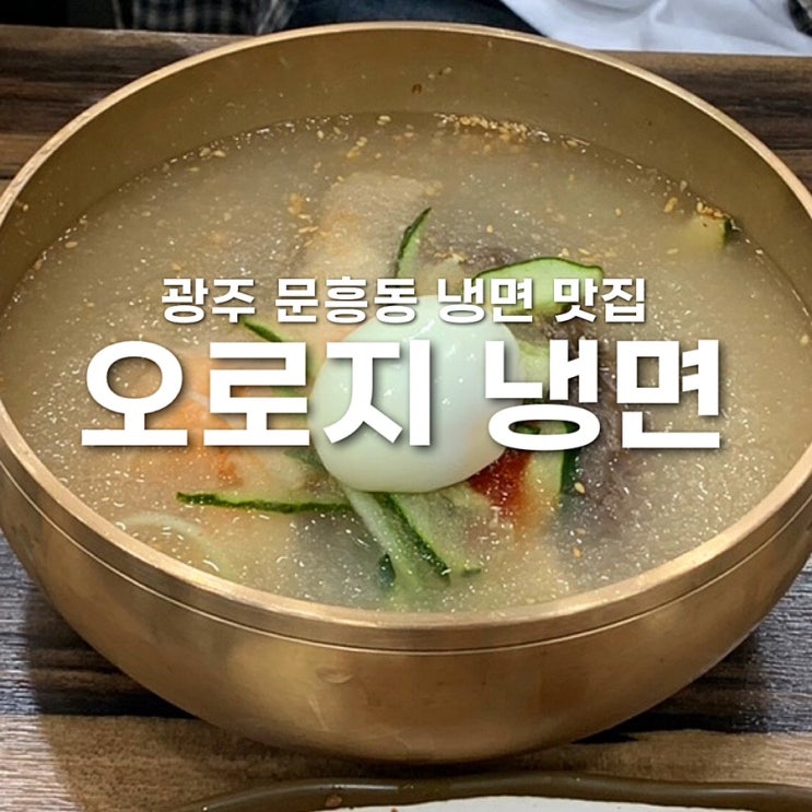  광주 문흥동 맛집 살얼음 냉면이 기가막힌 오로지냉면 내돈내산