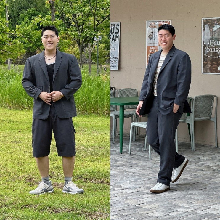  남자 여름 셋업 210에디트 근사한 그레이 정장