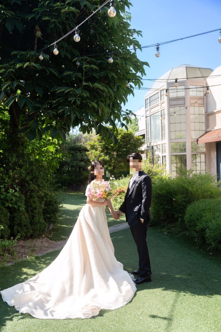  [하남 섬스튜디오] #4. 야외 가든, 보라꽃 배경 / 웨딩 촬영 후기 / 바이서 헤어변형 / 하우스오브에이미 드레스