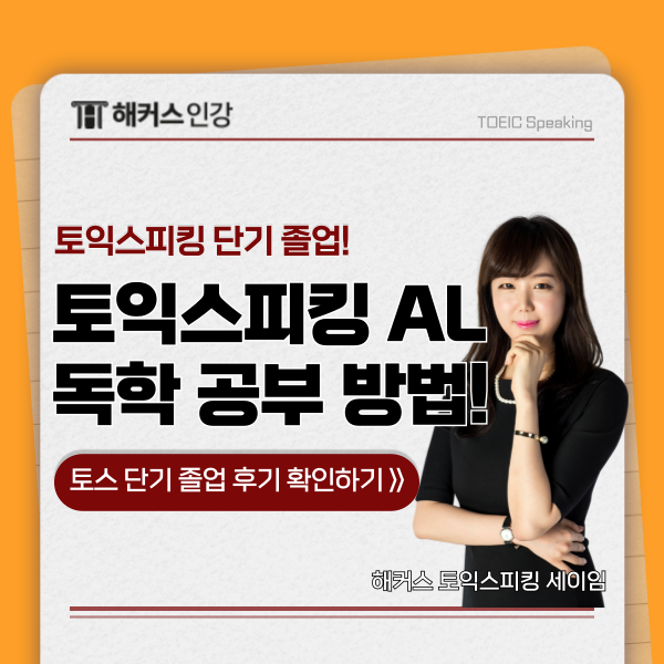  토익스피킹 레벨 AL 수준 단번에 달성한 독학 공부 방법