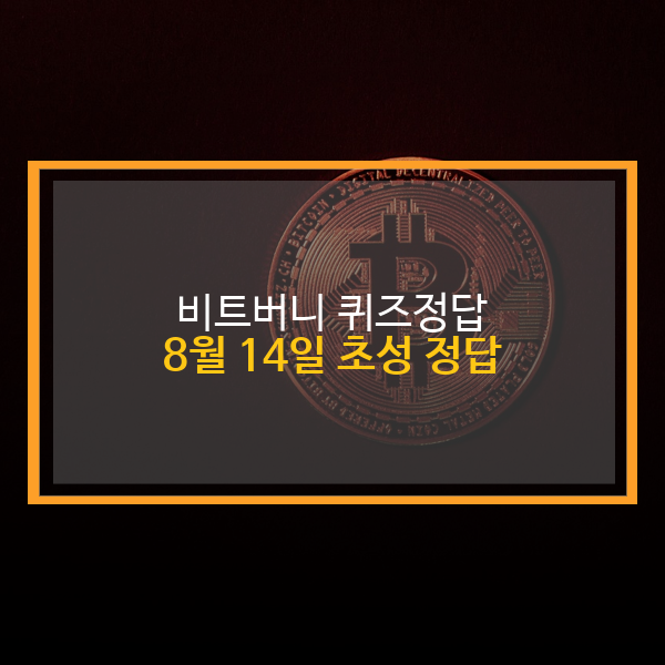  비트버니 비트머니 8월 14일 초성 정답