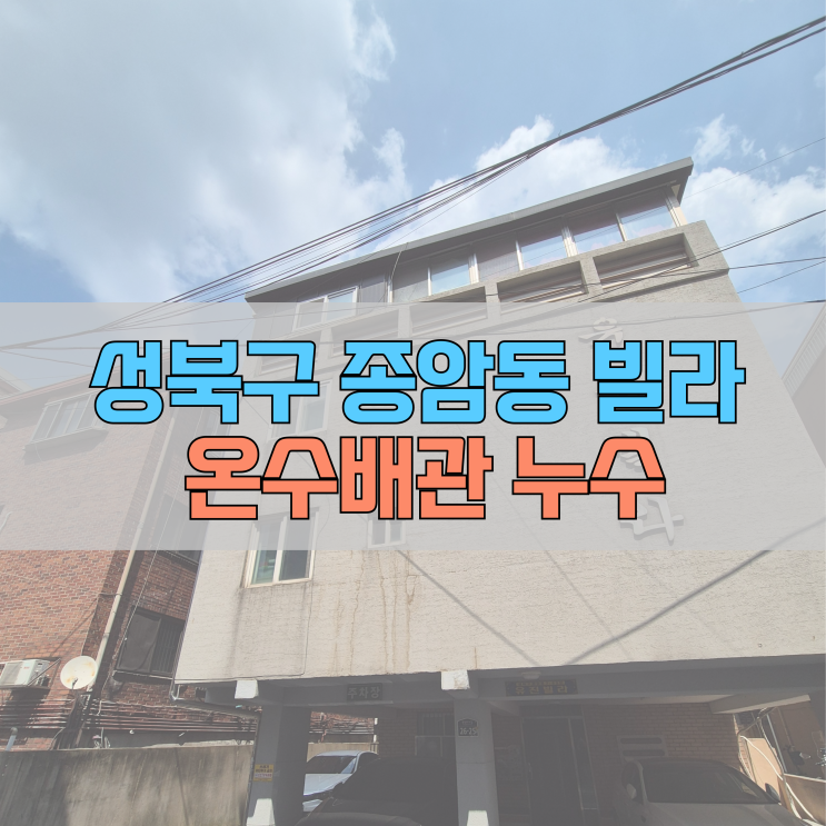  # 성북구 종암동 빌라 온수배관 누수 #