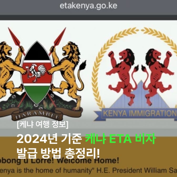  2024년 업데이트된 아프리카 케냐 ETA 비자 신청, 발급 방법 총정리! 공식 사이트 기준 (준비물, 가격, 소요시간, 유효기간 등)