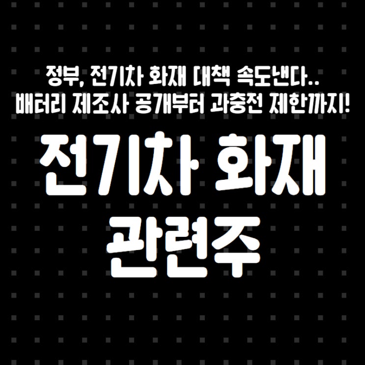 정부, <b>전기차</b> 화재 대책 속도낸다.. <b>배터리</b> 제조사 <b>공개</b>부터... 