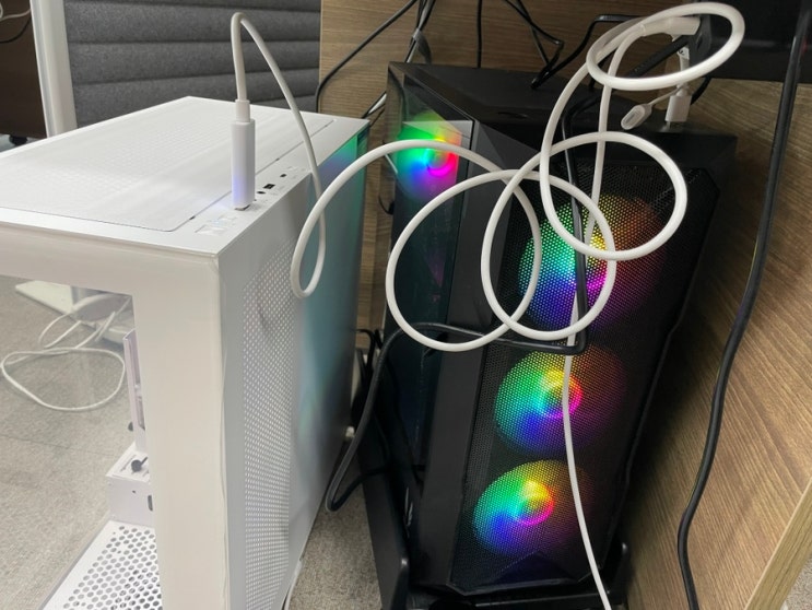 컴퓨터 PC간 데이터 공유 KM 케이블 넥스트유 크리단 USB-C USB-A 3.0 PC to PC