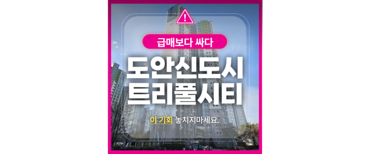  대전 도안신도시 트리풀시티9단지 아파트경매로 5억대?