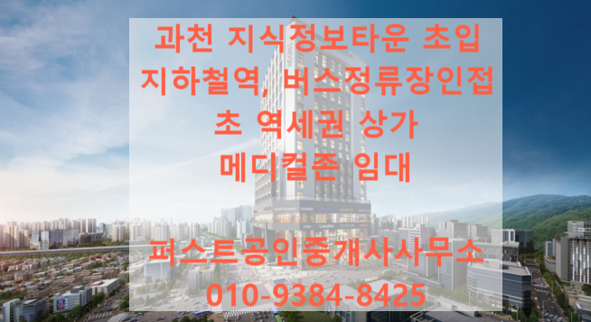 과천 지식정보타운 초역세권 과천렉서 상가 <b>메디컬존</b> 병원자리... 