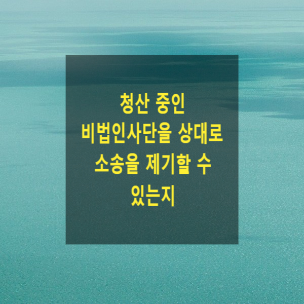  청산 중인 비법인사단을 상대로 소송을 제기할 수 있는지