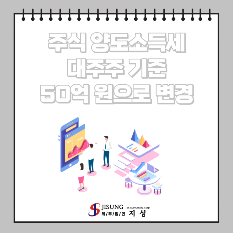  [양도소득세] 주식 양도소득세 대주주 기준 50억 원으로 변경