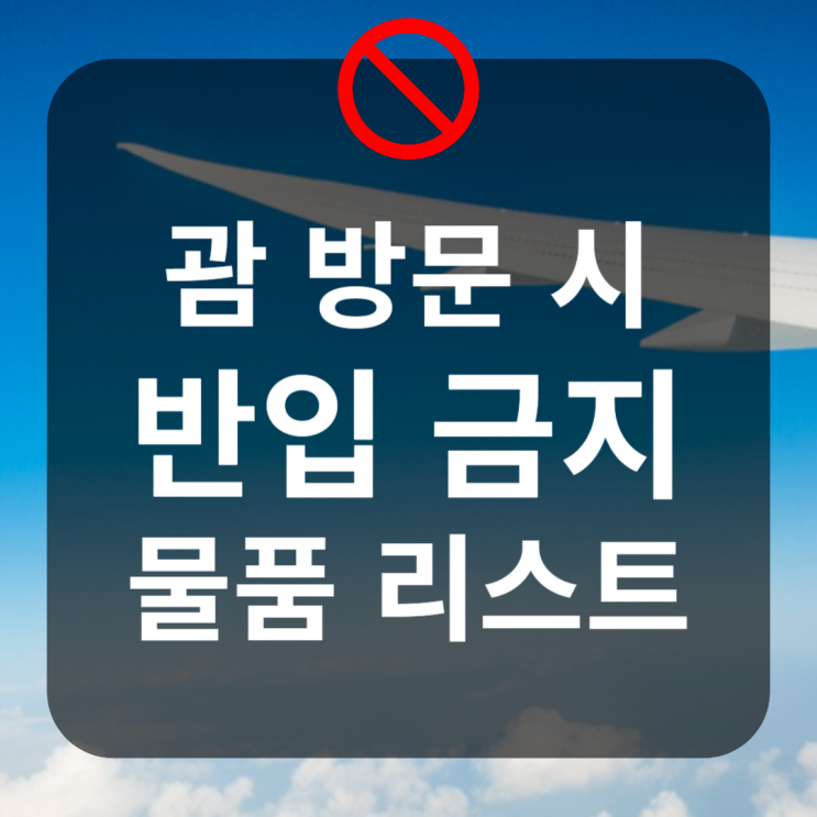  [괌 여행] 반입금지 용품 리스트 (세관 공식 리스트)