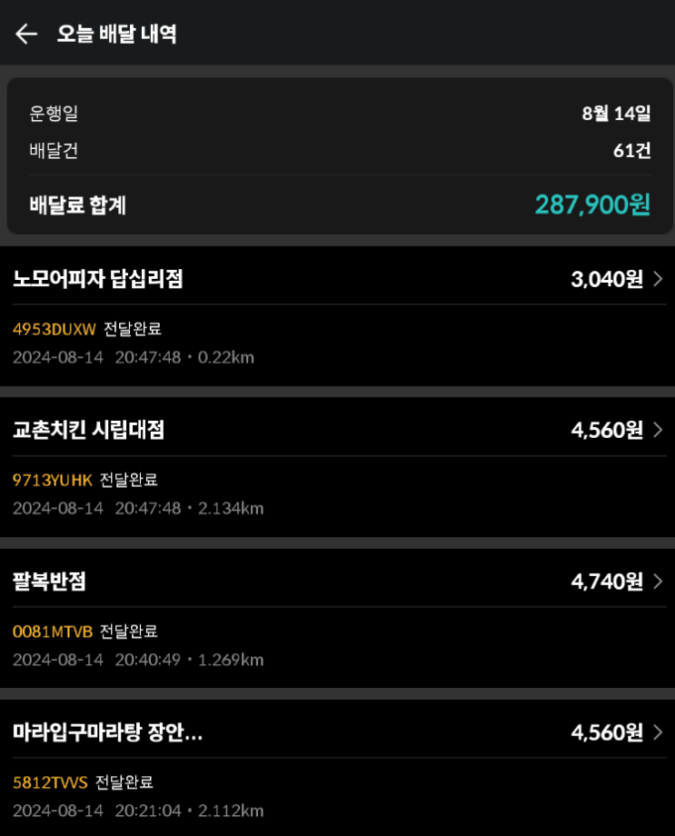 8월 14일 하루마감 수입인증!