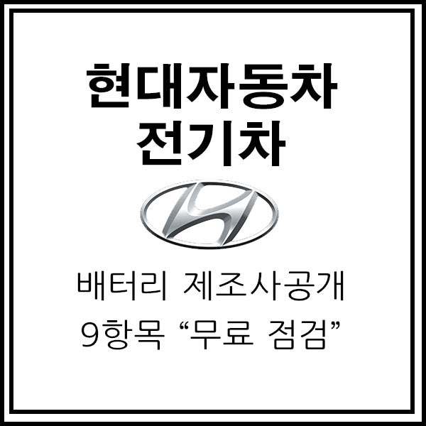  [자동차정보] 현대자동차, 전기차 배터리 제조사 공개에 이은 "무료점검" 서비스 시행!