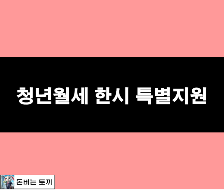 청년월세 한시 특별 지원 (청년 월세지원, 지원 내용, 신청 대상, 소득)