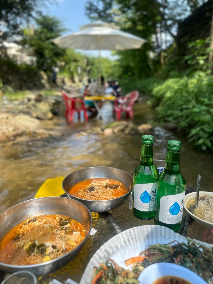  남한산성 계곡 백숙 맛집 - 호두나무집 능이버섯 백숙과 라면 이렇게 맛 있을 일인지