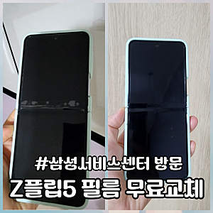 Z플립5 필름 교체 무료쿠폰 사용 삼성서비스센터방문