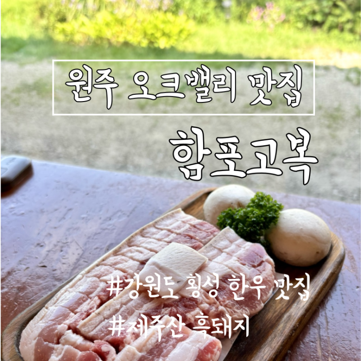  원주 오크밸리 맛집 쫄깃한 제주산 흑돼지가 맛난 함포고복