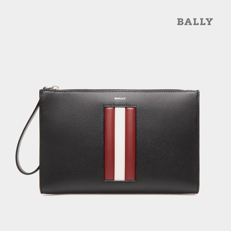 발리 MYTHOS 리사이클 레더 스트라이프 클러치백 BR