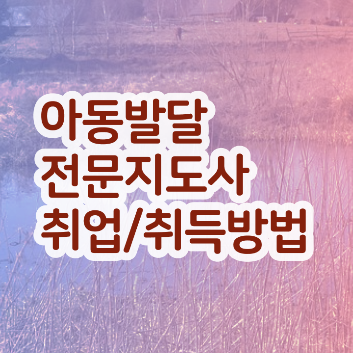  아동발달전문지도사 수업 , 아동발달전문지도사 자격증 쉽고 빠르게 취득한 노하우 , 전망