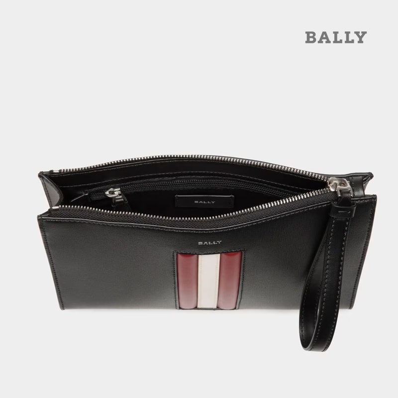 발리 MYTHOS 리사이클 레더 스트라이프 클러치백 BR