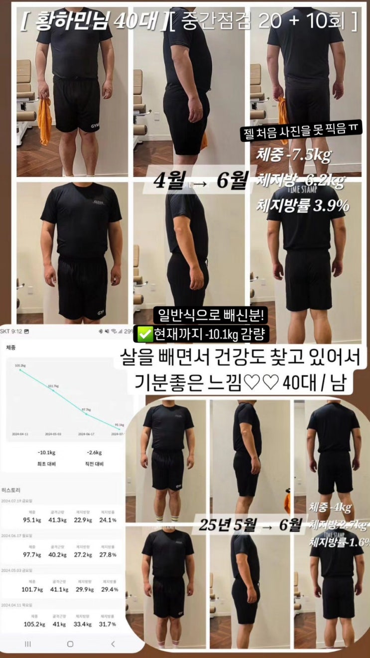  근력은 많지만 다이어트가 필요했던 고혈압 40대 남 비포 애프터