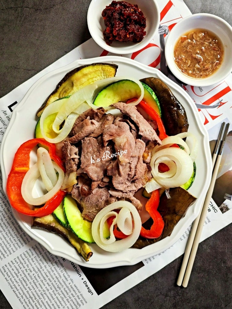 돼지목살 에어프라이어 야채구이 대패목살 한그릇요리 돼지목살 에어프라이어 야채구이 대패목살 한그릇요리