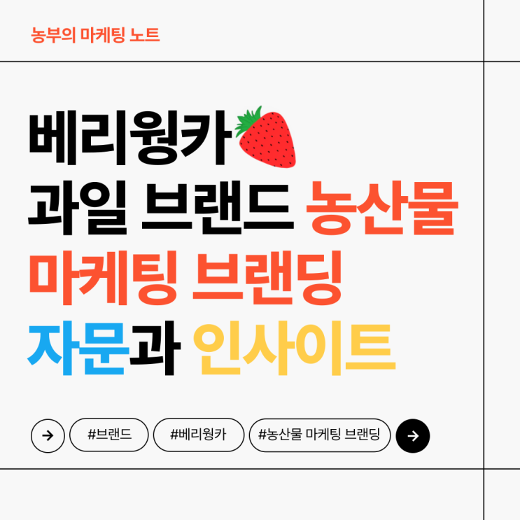  베리웡카 : 과일 브랜드 농산물 마케팅 브랜딩 자문과 인사이트