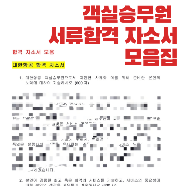  객실승무원 서류합격 15번 이상 해본 사람이 알려주는 자소서 작성법 (전자책)