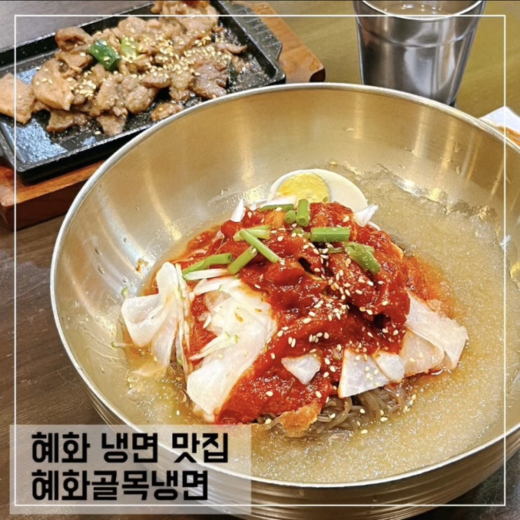  혜화 냉면맛집 혜화 골목냉면; 명태회냉면 숯불고기 맛집