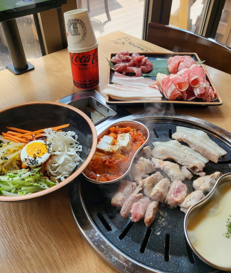  검단신도시 고기집 이차돌 플러스 차돌에 쫄면 필수 가성비 점심 한상 세트