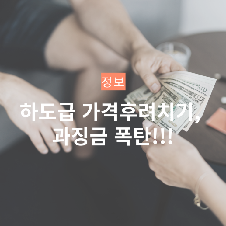  "하도급 가격후려치기, 과징금 폭탄!!!"