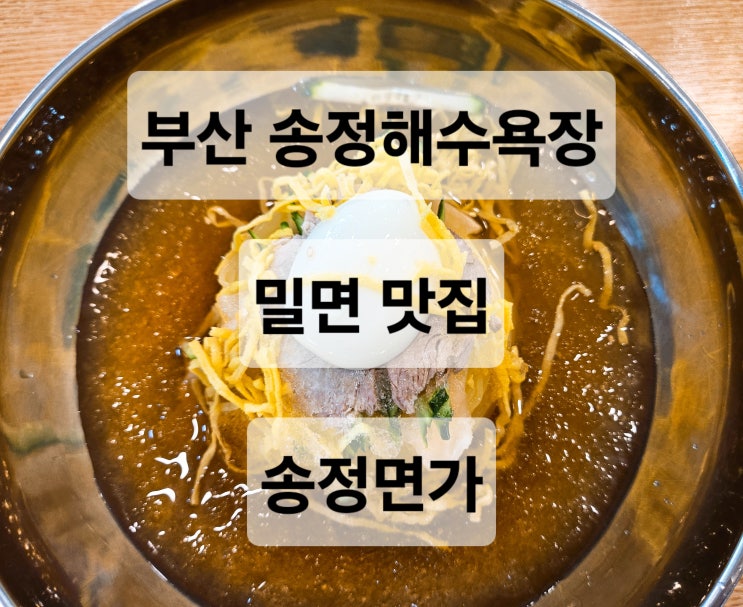  부산 송정 해운대 쫄깃한 면과 시원하고 맛이 찐한 육수 밀면 맛집  송정면가