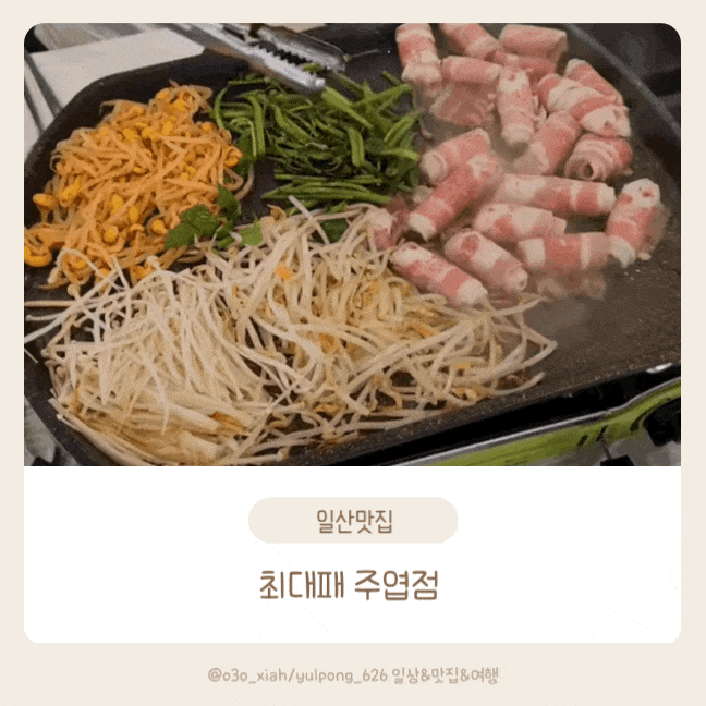  일산호수공원 최대패 주엽점 미나리삼겹 맛집