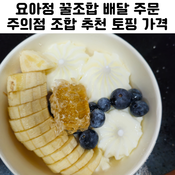  요아정 꿀조합 메뉴 추천 가격
