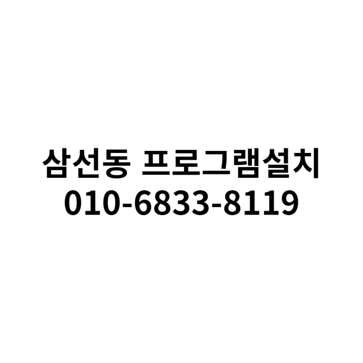  삼선동 프로그램설치 - 동네형컴퓨터