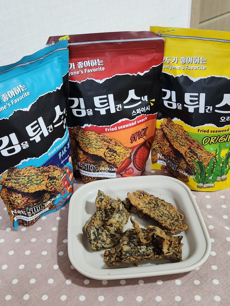  김 과자 추천 [김을튀긴스낵 김튀스] 김부각 과자, 찐김스낵 바삭하고 맛있어요