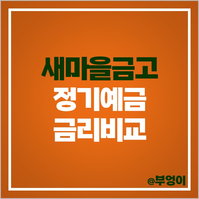 MG 새마을금고 정기예금 금리 비교 MG 새마을금고 정기예금 금리 비교