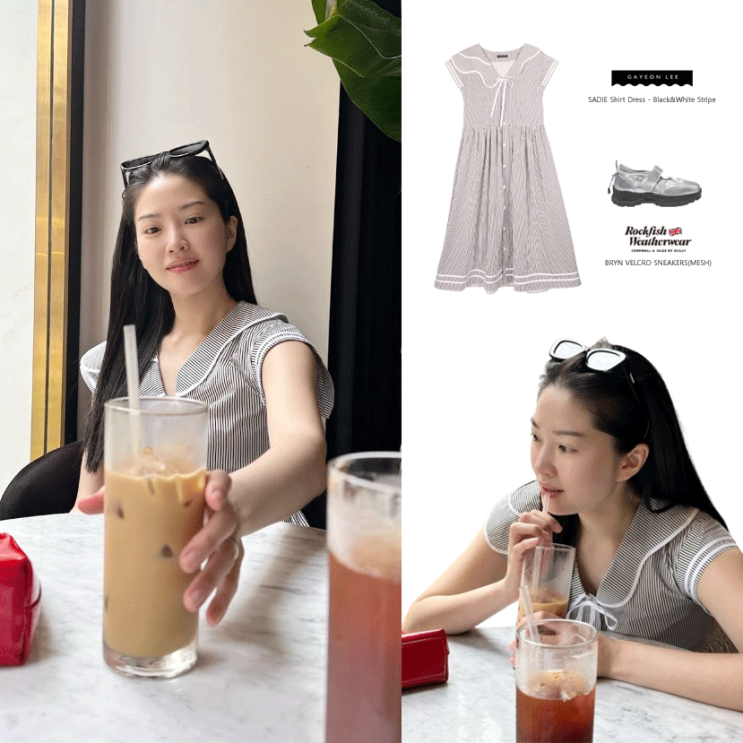 류이서 패션 가연리 셔츠 원피스 락피쉬웨더웨어 벨크로 스니커즈 의상 스타일 류이서 패션 가연리 셔츠 원피스 락피쉬웨더웨어 벨크로 스니커즈 의상 스타일